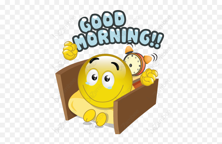 Good Morning Smiley - Cute Good Morning Emoji,Clock Emoji