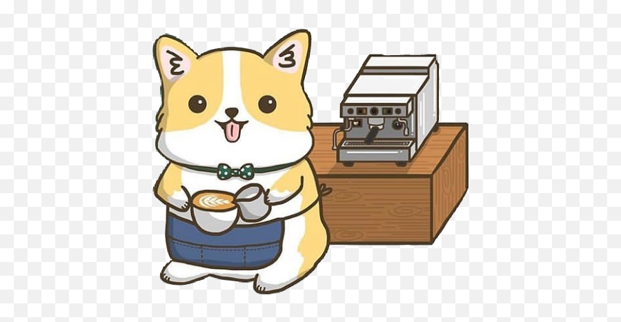 Coffee Coffeeshop Cafe Cafeteria Dog - Cartoon Emoji,Coffee Dog Emoji