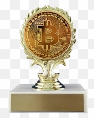 Bitcoin Logo Trophy On Flat White Marble - Bitcoin Coin Emoji,Gavel Emoji