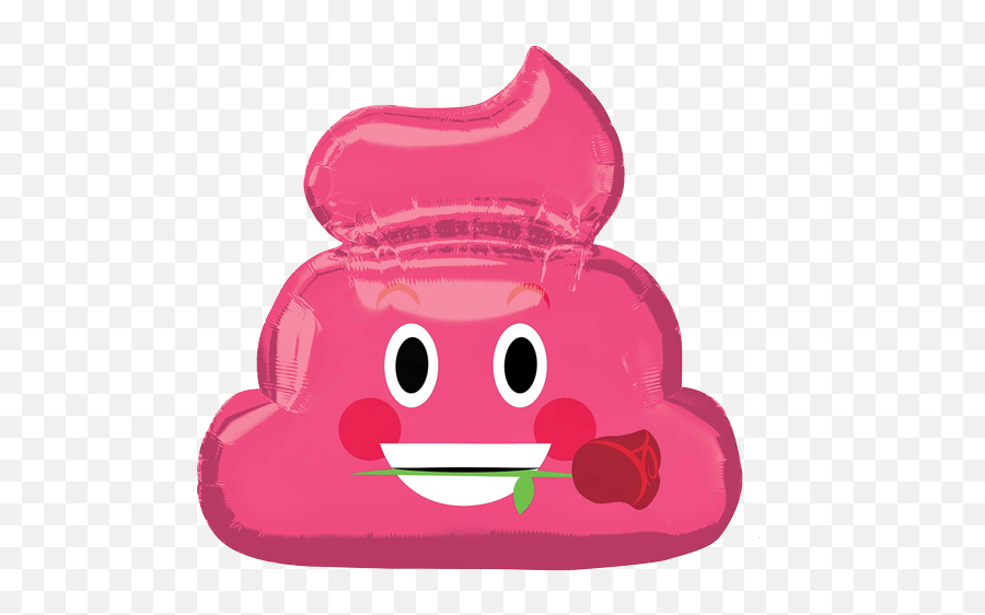 Amscan International 3676101 Supershape Foil Balloon Pink Poop Emoticon - Valentine Poop Emoji,Emoji Balloons