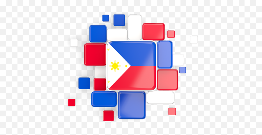 Background With Square Parts Illustration Of Flag - Philippines Background Emoji,North Korea Flag Emoji