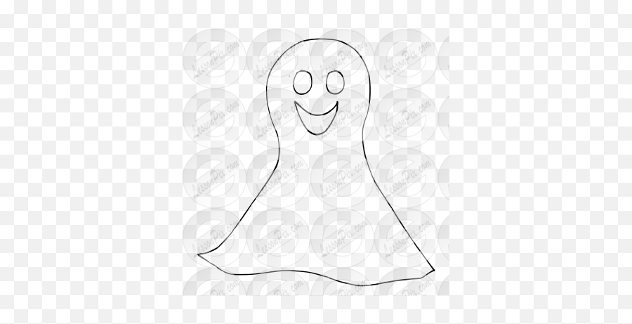 Happy Ghost Outline For Classroom Therapy Use - Great Smiley Emoji,Ghost Emoticon