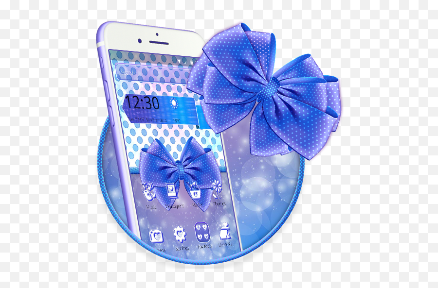 Indigo Blue Polka Bow Theme U2013 Google Play - Mobile Phone Case Emoji,Blue Ribbon Emoji
