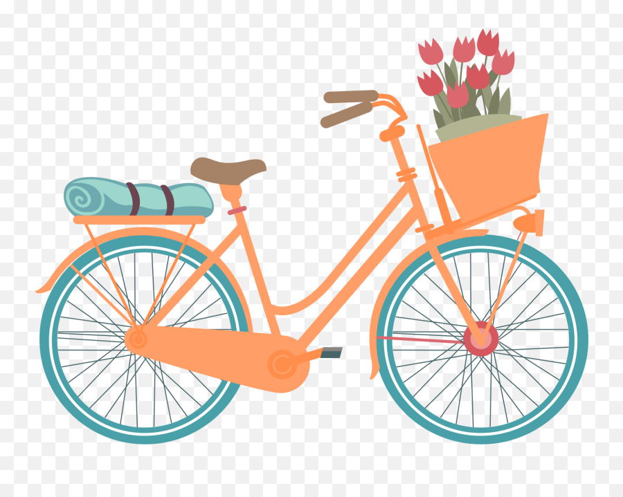 Paris Clipart Bicycle Paris Bicycle Transparent Free For - Bicycle With Basket Of Flowers Emoji,Biking Emoji