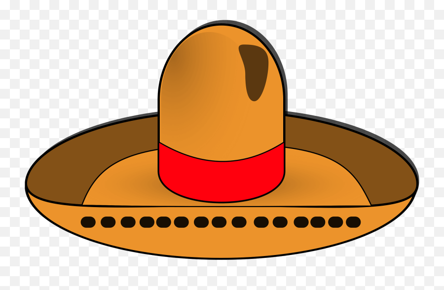 Brown Sombrero With Red Band Clipart - Sombrero Clipart Emoji,Sombrero Emoji