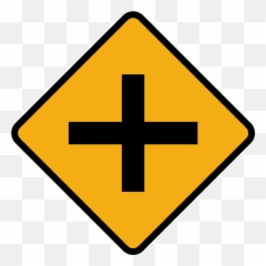 Diamond Road Sign Junction Crossroads - Does The Plus Mean In Driving Emoji