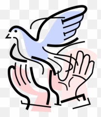 Hands Release Symbolic Dove Clipart - Paloma Con Rama De Olivo Png Emoji,Hand Chicken Emoji