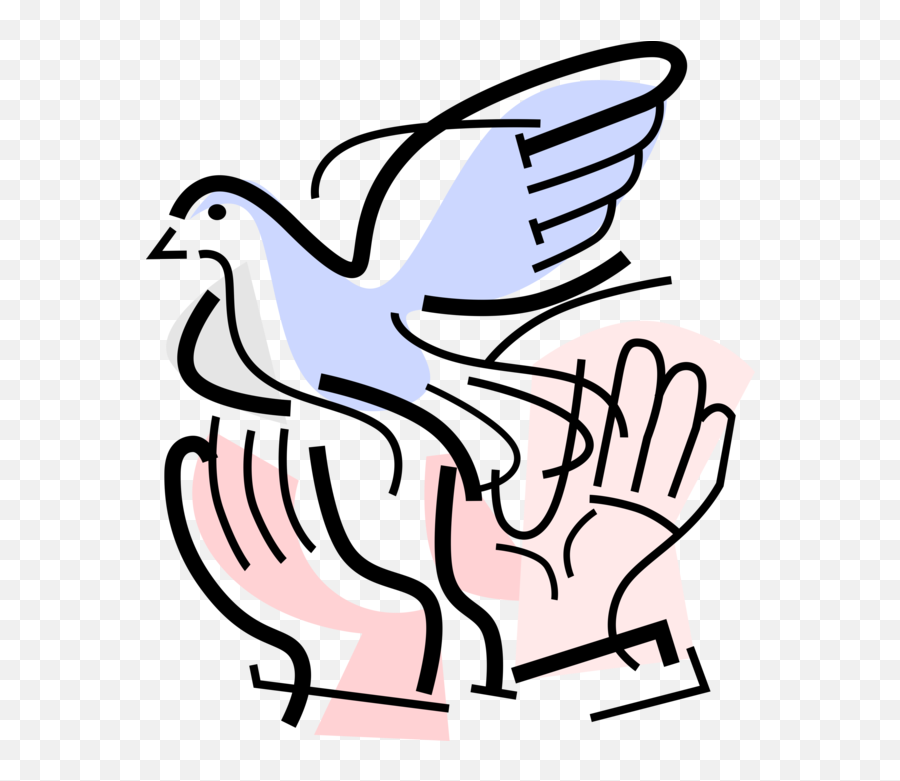 Hands Release Symbolic Dove Clipart - Paloma Con Rama De Olivo Png Emoji,Hand Chicken Emoji