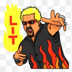 Top Fiery Pit Of Doom Stickers For - Guy Fieri Cartoon Face Emoji,Doom Emoji