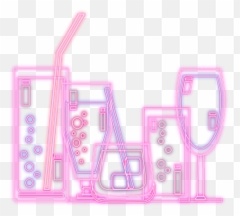 Neon Cocktails Drinks - Graphic Design Emoji
