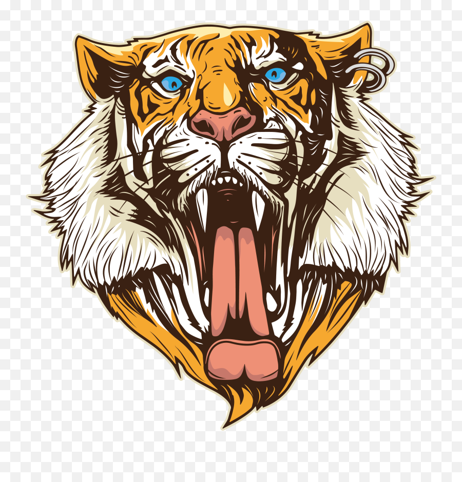 Clipart Tiger Open Mouth - Cabeça De Tigre Png Transparent Supreme Logo Tiger Emoji,White Tiger Emoji