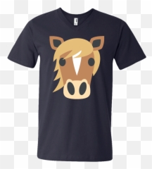 Horse Face Emoji Menu0027s V - Neck Tshirt Camiseta Simpsons The Beatles,Moon With Face Emoji