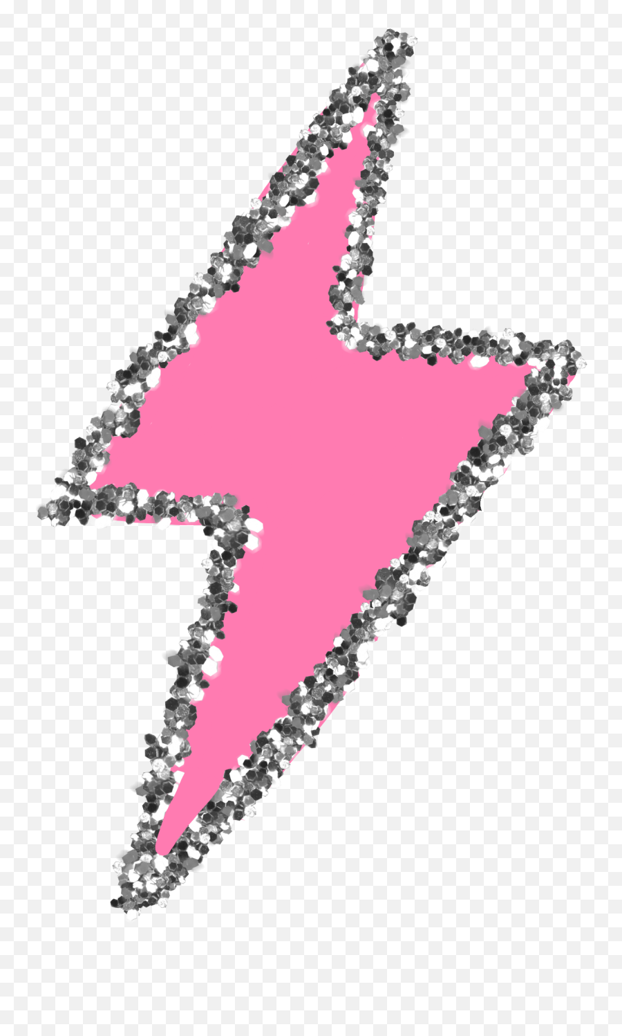 Lightning Bolt Pink Glitter Sticker - Transparent Pink Lightning Bolt Emoji,Bolt Emoji