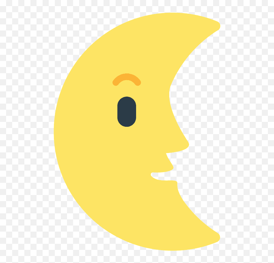 Msíc V Poslední Tvrti S Obliejem Emoji Clipart Free - Cartoon First Quarter Moon,:v Face Emoji