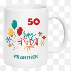 Porcelanovy hrnek na kavu 380ml Slevistecz - Transparent Background Happy Birthday Icon Emoji