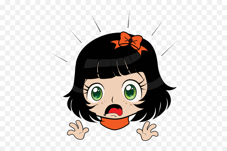Disgusting Girl Manga Smiley Emoticon - Surprised Girl Clipart Png Emoji,Disgusting Emoticon