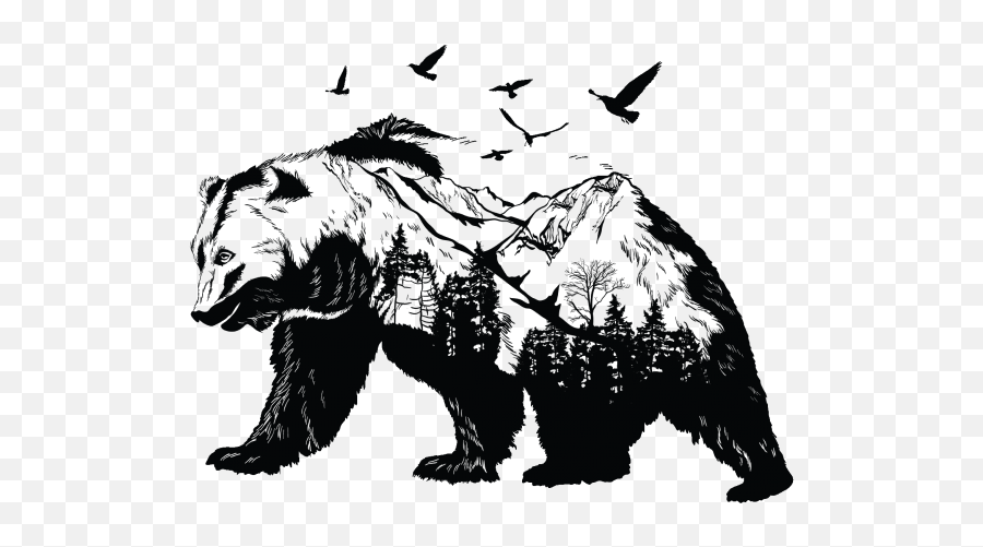 White Polar Bear Tattoo Drawing - Bear Tattoo Black And White Emoji,Bear Black And White Emoji