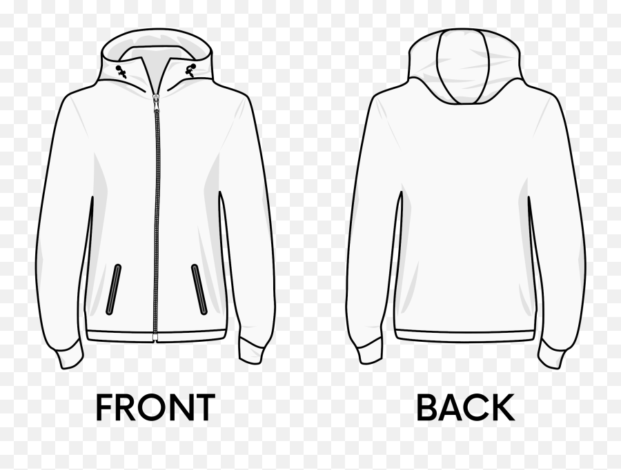 Blank Drawing Sweater Transparent Png - Zipper Hoodie Jacket Template Emoji,Black Emoji Sweater