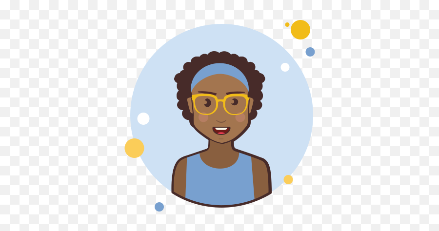 Brown Curly Hair Lady With Yellow Glasses Icon - Business Woman Icon Emoji,Curly Hair Emoji