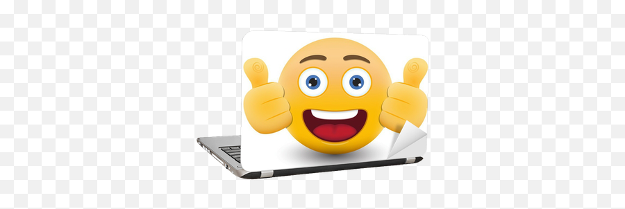 Yellow Emoticon Cartoon Character Eps 10 Vector Laptop Sticker U2022 Pixers U2022 We Live To Change - Emotion Smiley Thumbs Up Clipart Emoji,Emoticons Tear