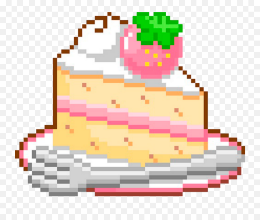 Cake Strawberrycake Food Strawberry - Aesthetic Food Pixel Art Png Emoji,Shortcake Emoji
