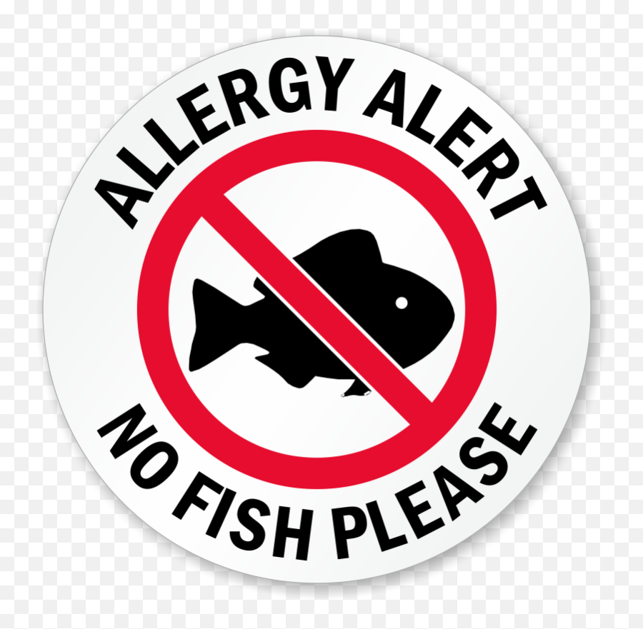 Allergy Alert No Fish Please Door Decal - Emblem Emoji,Allergy Emoji