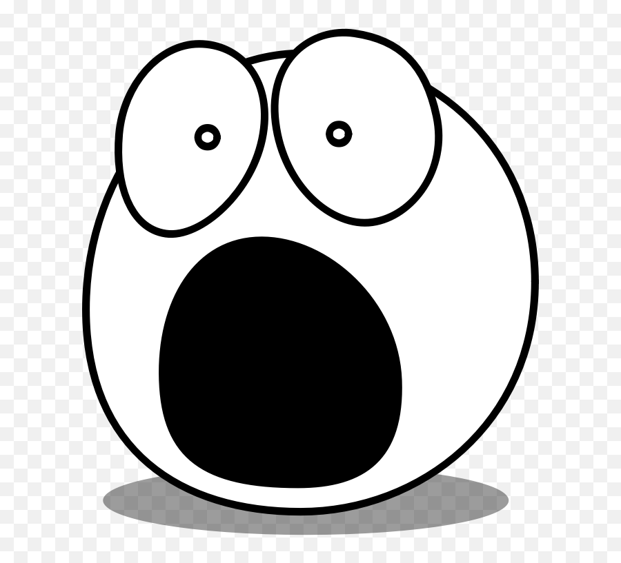 Anguished Face Emoji Scared Icon - Scared Face Clipart Black And White,Frightened Emoji