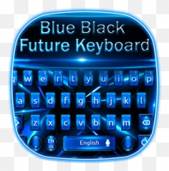Blue Black Future Keyboard - Office Equipment Emoji