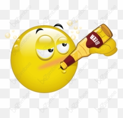 Beer Bottle Chug - Happy Emoji