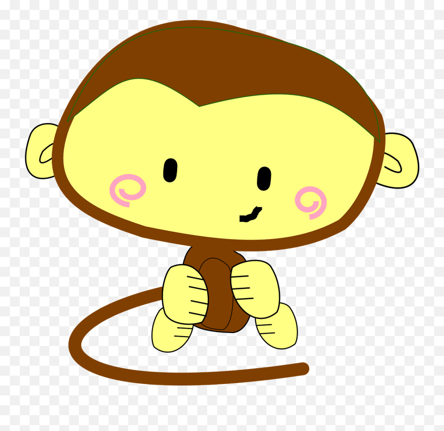 Monkey Happy Smile Cartoon Dance - Cute Monkey Animated Black And White Emoji,Monkey Emoji