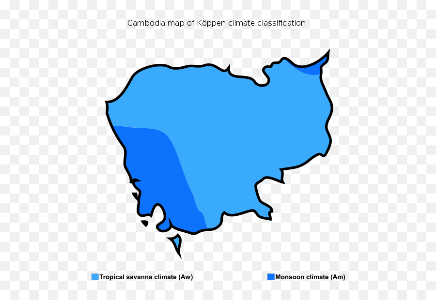 Cambodia Map Of Köppen Climate Classification - Cambodia Land Area 2019 Emoji,Texas Emoji