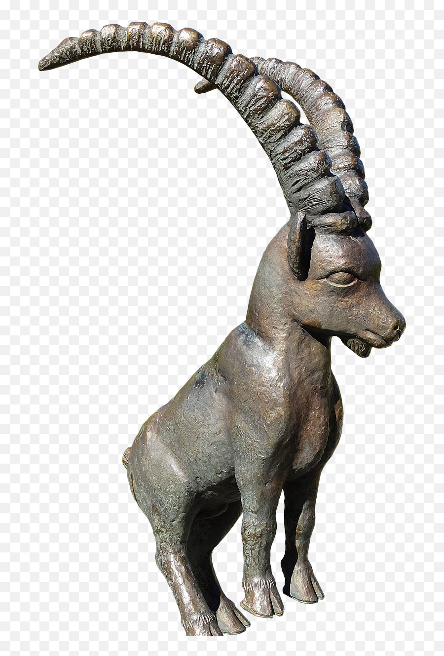 Capricorn Bronze Statue Animal Figure - Capricorne Statue Emoji,Leo Zodiac Sign Emoji
