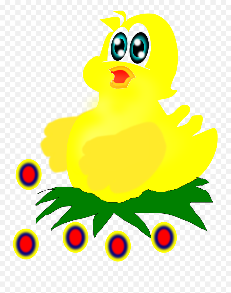 Chick Easter Nest Sitting Cartoon - Ayam Kartun Emoji,Hand And A Chicken Emoji