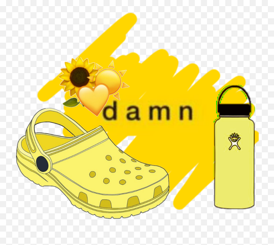 Yellow Yellowaesthetic Crocks Hydroflask Emoji Danm Cut - Vsco Stickers Png,Vacuum Emoji
