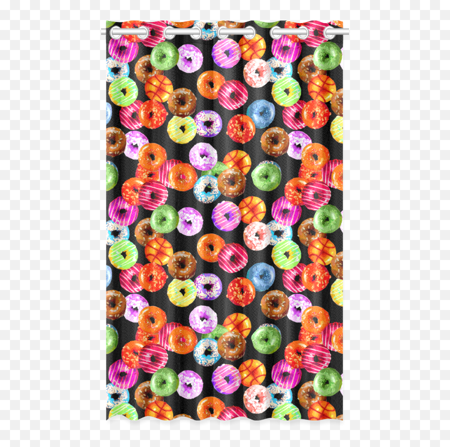 Colorful Yummy Donuts Pattern New Window Curtain 50 X 84one Piece Id D440351 Emoji,Yummy Emoticon