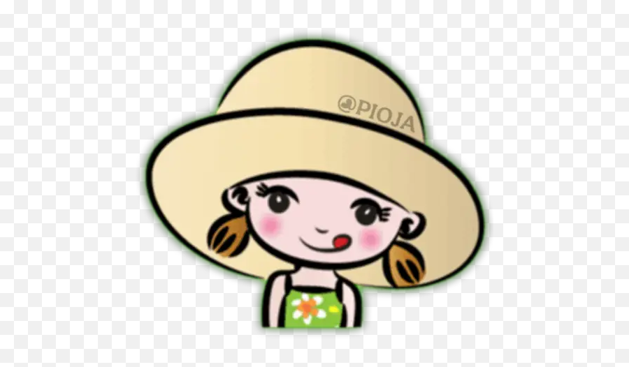 Niña De Sombrero Emoji Vijiti Kwa Whatsapp - Happy,Sombrero Emoji