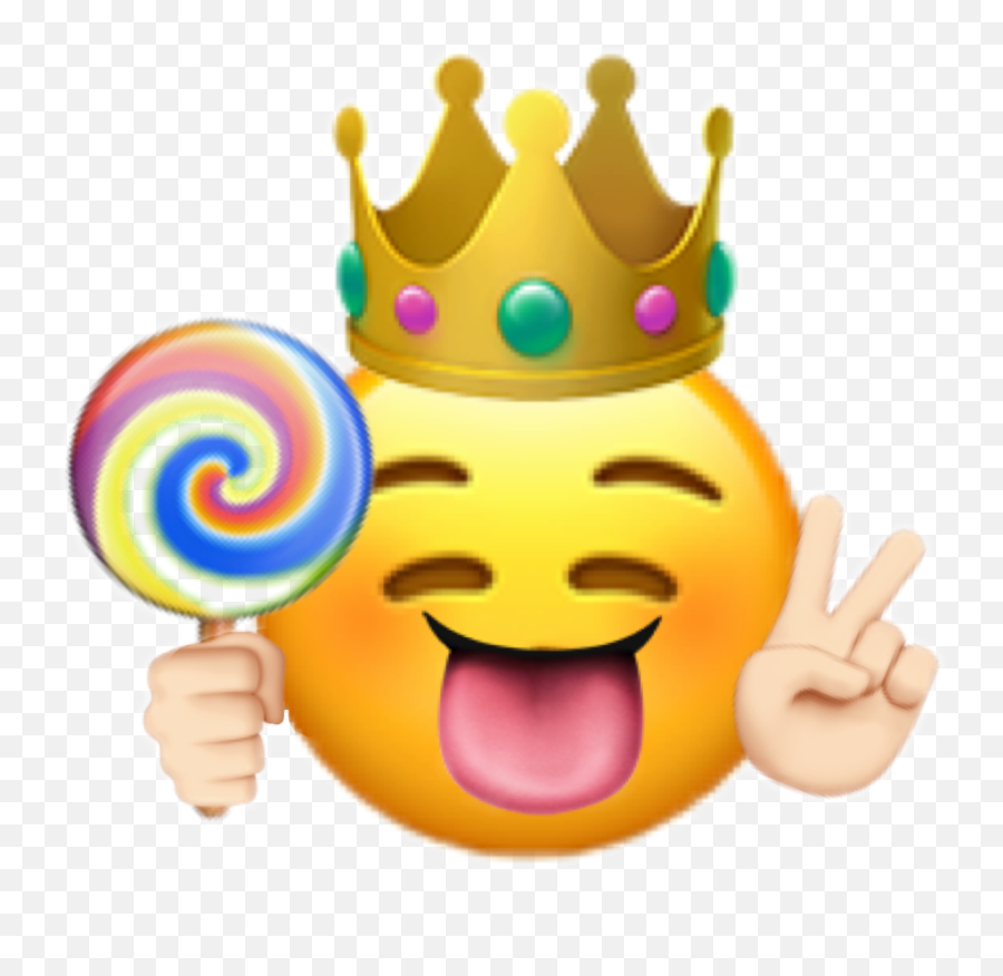 Emoji Lolipop People King I Sticker - Crown Emoji Sticker,Lolipop Emoji