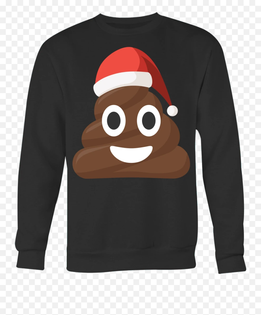 Funny Christmas Poop Emoji Santa Hat Shirts U2013 Customizedclothing - Long Sleeve,Christmas Hat Emoji