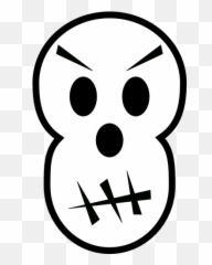 Boos Halloween Skull Vector - Simple Clipart Black And White Emoji