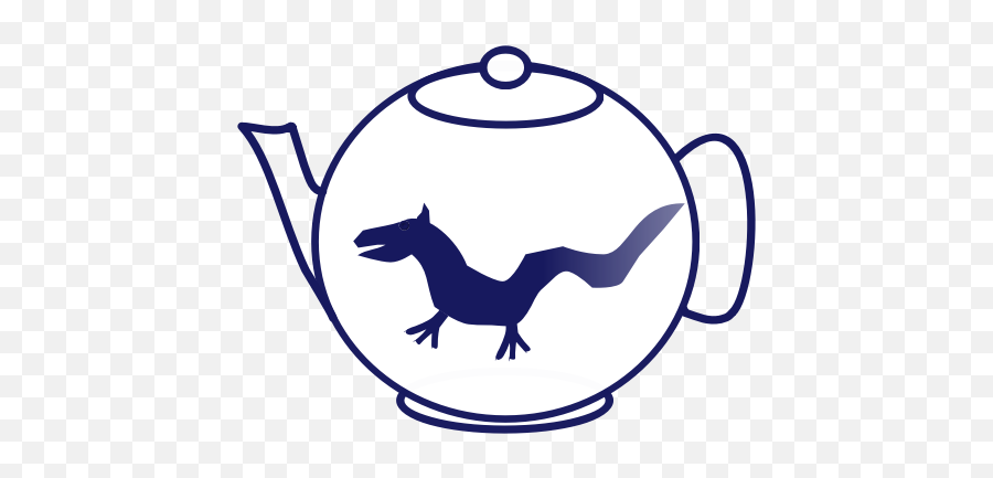 Vector Image Of Blue Outline Tea Pot - Silhouette Emoji,Dragon Emoji