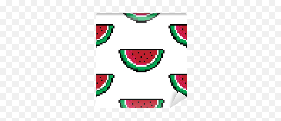 Repeating Background Of A Pixel Art - Tranche Pastèque Pixel Emoji,Watermelon Emoticon