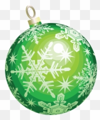 Green Christmas Ornament Ball - Transparent Emoji