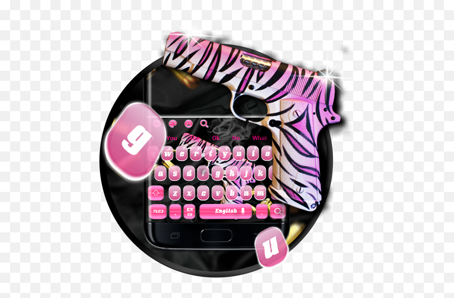 Amazoncom Pink Crook Pistol Keyboard Theme Appstore For - Mobile Phone Emoji,Pistol Emoji