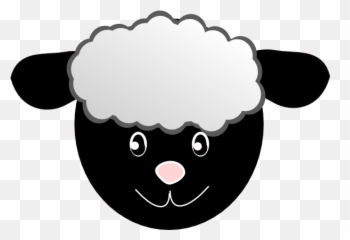 Clipart Sheep Face - Black Sheep Face Cartoon Emoji,Lamb Emoji