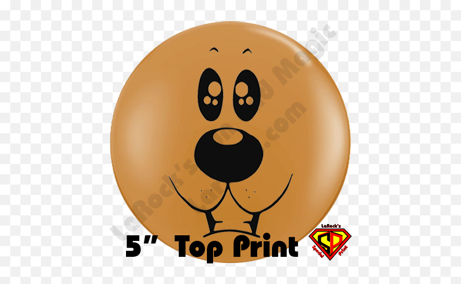 5 Inch Round Bear Face Mocha Brown Top Print Balloons By Juan Gonzales Qualatex 100ct - Balloon Face Emoji,Brown Thumbs Up Emoji
