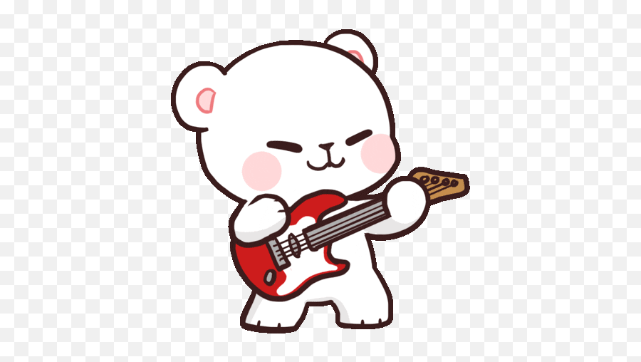 Rock And Roll Sticker By Milkmochabear Cute Love Gif Cute - Milk And Mocha Bears Gif Emoji,Android Gun Emoji