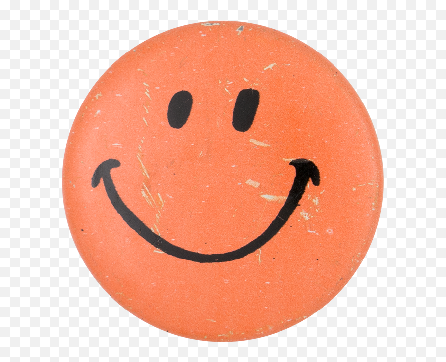 Orange Smiley 1 Busy Beaver Button Museum - Smiley Emoji,Usa Emoticon