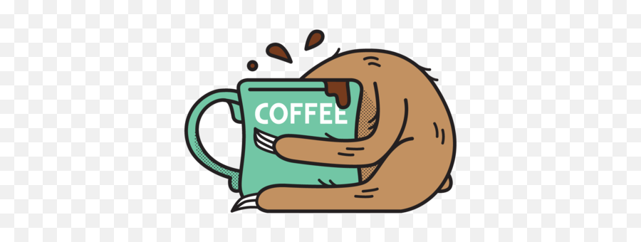 Sloth Funny Coffee Goodmorning Sticker By Amanda - Sticker Cafe Telegram Emoji,Good Morning Emoji