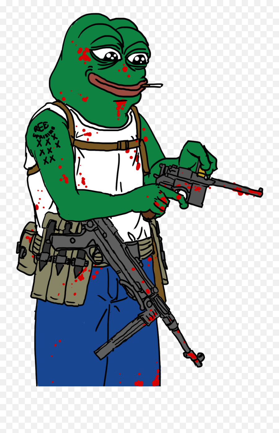 What The Did You Just Say You Little Bitch - White Pepe The Frog Gun Emoji,Pepe The Frog Emoji