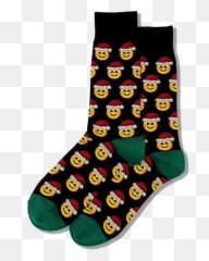 Mens Santa Smile Emoji Socks - Dot Socks,Scorpio Emoji